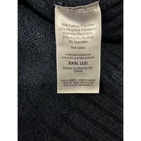 Free Assembly NEW Navy Cable Knit Short Sleeve Sweater Sz XXXL - Picture 6 of 9